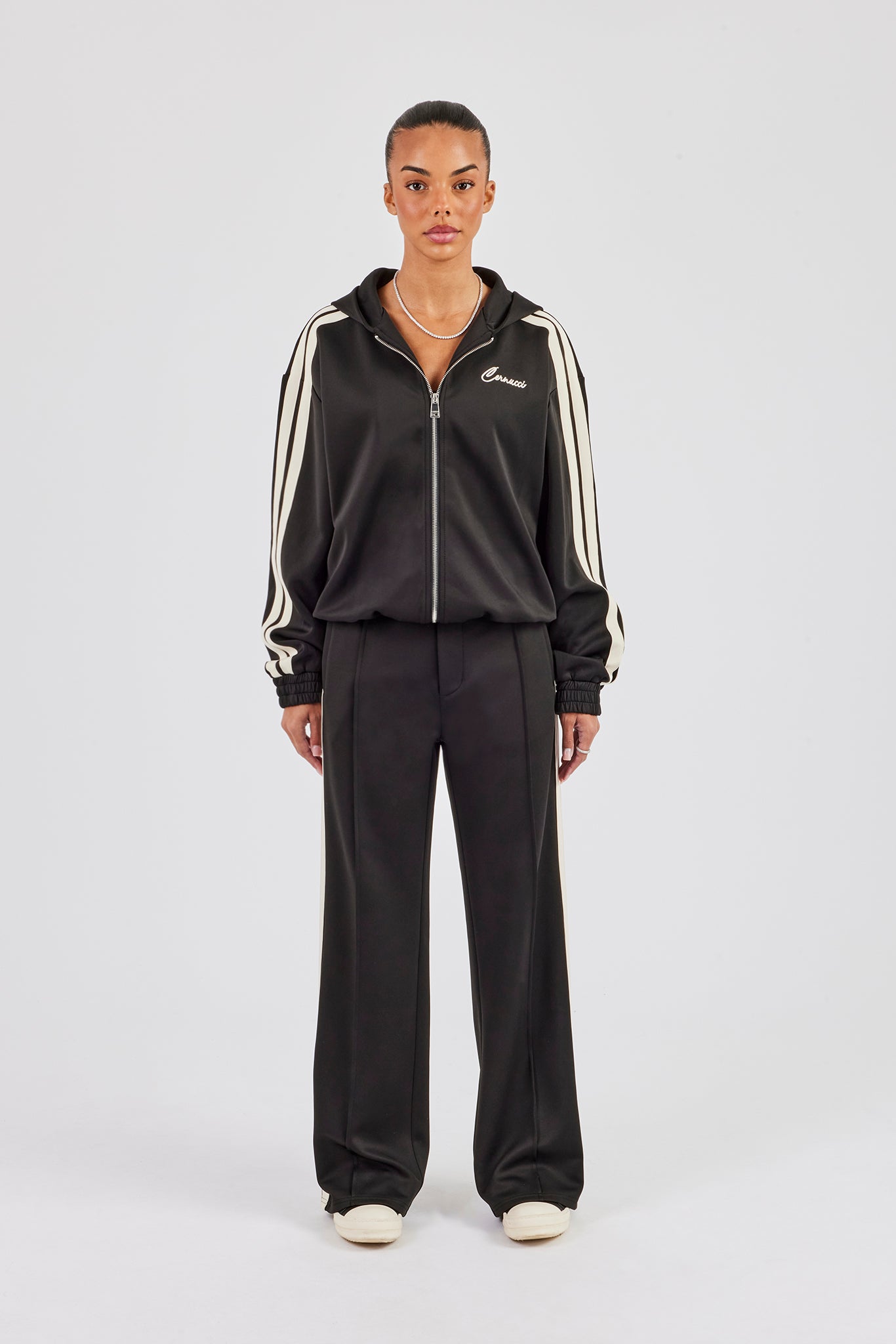 Hooded Taping Jacket & Tailored Trouser - Black